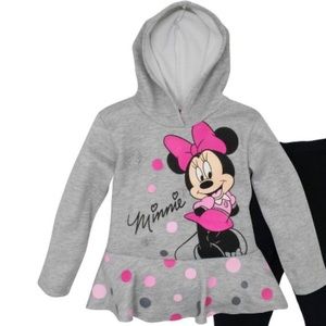 Minnie Mouse in a Dress Heather Grey Hoodie Sweatshirt